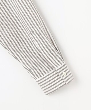 J.PRESS LADIES S リネンMIX ストライプ シャツ ブラウス ブラウンストライプ系