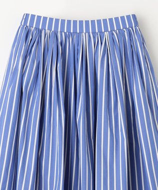 ANY 【ウエストゴム】タックギャザースカート ブルーストライプ