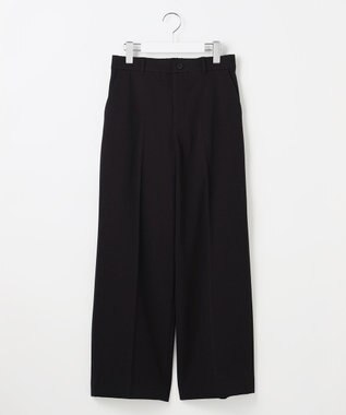 自由区 L 【19号サイズまで展開・カタログ掲載】TRギャバ裏起毛ワイド パンツ ブラック