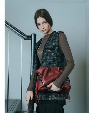 YECCA VECCA 【CLASSY.掲載】2wayチェーンギャザーバッグ Bordeaux