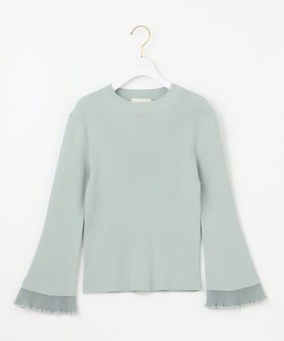 ANY SIS 【洗える】シアーディテール ニット ミント