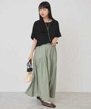 AMERICAN HOLIC 【予約】【WEB限定】イージーケア+接触冷感バックタック半袖プルオーバー Black
