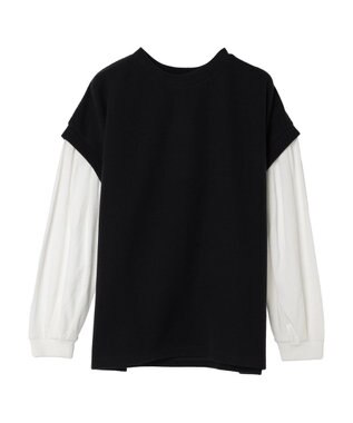 CRAFT STANDARD BOUTIQUE 起毛ワッフルレイヤード風プルオーバー Black