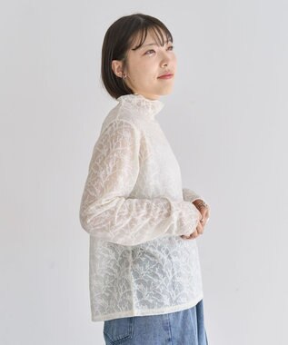 Green Parks レースハイネックプルオーバー Ivory