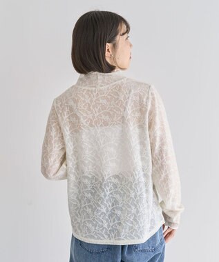 Green Parks レースハイネックプルオーバー Ivory