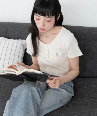 WEGO 別注USPOLOヘンリーネックT ホワイトアイボリー
