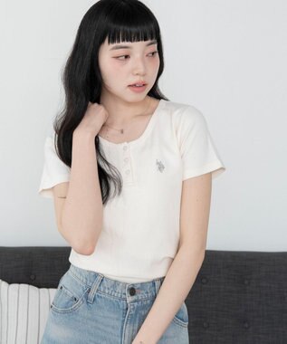 WEGO 別注USPOLOヘンリーネックT ホワイトアイボリー
