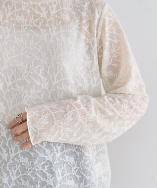 Green Parks レースハイネックプルオーバー Ivory