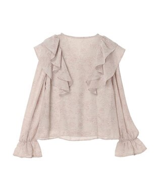 earth music&ecology 花柄ラッフルブラウス Pink