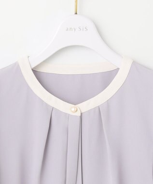 ANY SIS S 【洗える】2WAYバイカラーフレア ブラウス ラベンダー