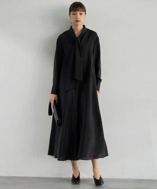 ICB キュプラシルキーオーガンジー ワンピース ブラック系