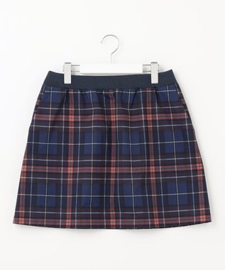 23区GOLF クラシカルで上品！【WOMEN】【ストレッチ・撥水】チェック柄 台形スカート ネイビー系3