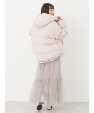 earth music&ecology フーディー中綿ブルゾン Beige