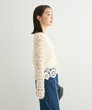 Green Parks ・ＳＵＧＡＲ　ＳＰＯＯＮ　クロシェフラワープルオーバー Off White