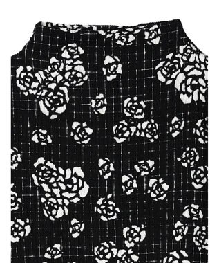 Green Parks ■ＥＳＣＡＲ　ボトルネッククレープカットプルオーバー Flower Black