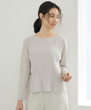 自由区 S プリーツコンビジャージ ブラウス