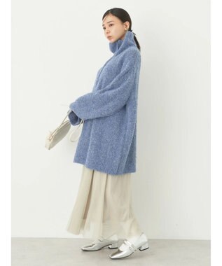 earth music&ecology ブークレハーフジップミニワンピース Dark Blue