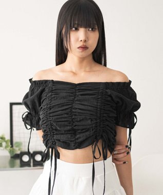 WEGO 2WAYドロストブラウス ブラック