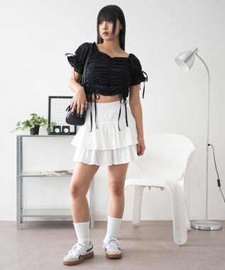 WEGO 2WAYドロストブラウス ブラック