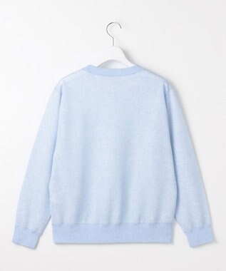 自由区 L グラフィックジャカード ニット サックス×オフ