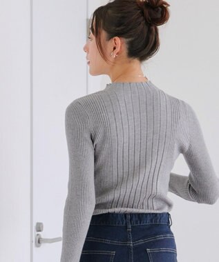 Tiaclasse 【新色追加・洗える】ランダムリブニットプルオーバー グレーA