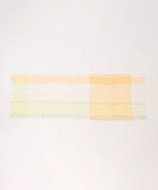 MOONBAT FURLA ラメ入りブロックチェックストール レモンイエロー