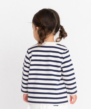 MIKI HOUSE HOT BISCUITS 【80-120cm】 ボーダー 長袖Tシャツ 紺×白