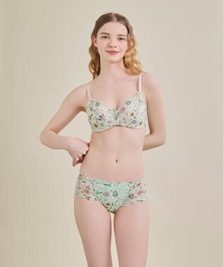 une nana cool 【リニューアル】364ブラ レース MADE WITH LIBERTY FABRIC クリアグリーン