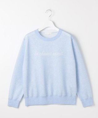 自由区 L グラフィックジャカード ニット サックス×オフ