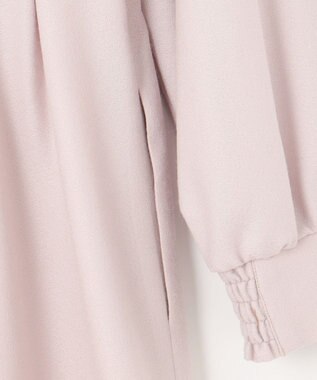 組曲 ウールジョーゼット スリットネックワンピース ローズ系