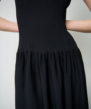 GRACE CONTINENTAL アメスリニットギャザーワンピース ブラック