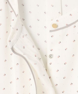 ANY SIS L 【洗える】バイカラーラッフルボウ ブラウス アイボリーベース