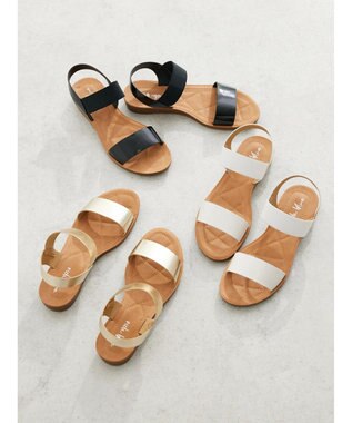 Green Parks ・ｒｉｃｈ　ｂｌｕｅ　ゴムストラップサンダル White