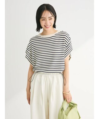 Green Parks 推しニット　フレンチスリーブニットプルオーバー Border