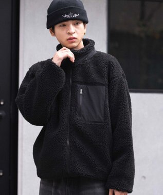 WEGO 【2025年秋冬新作アイテム/ユニセックス着用ITEM/SMLサイズ展開】ボアブルゾン ブラック