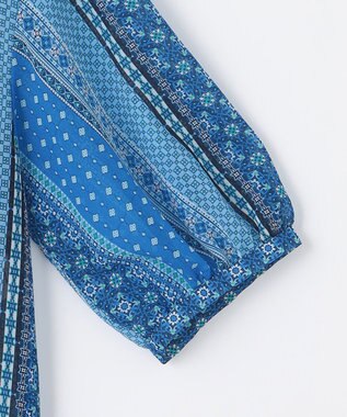 自由区 【洗える・XSサイズあり】オリエンタルモザイクプリント ワンピース スカイブルー系5