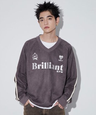 WEGO 【ユニセックス着用ITEM】フェイクスウェードグラフィックプルオーバー ブラック中濃色