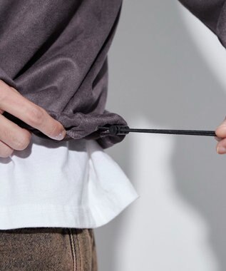 WEGO 【ユニセックス着用ITEM】フェイクスウェードグラフィックプルオーバー ブラック中濃色