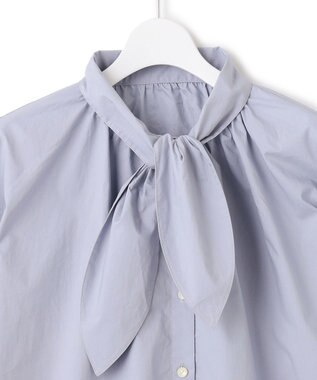 J.PRESS YORK STREET 【WOMEN】コットンボータイ ブラウス サックスブルー系