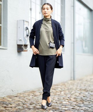 ICB 【WEB限定カラーあり・洗える】ライトダブルクロス ジョガーパンツ ブラック系