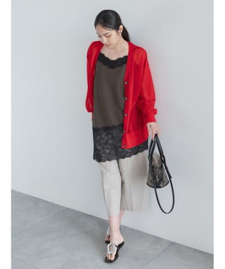 Te chichi 14GミドルVネックカーディガン《2026 SUMMER LOOK item》 レッド