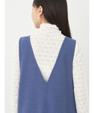 earth music&ecology 前後２ｗａｙ圧縮ニットジャンスカ Blue