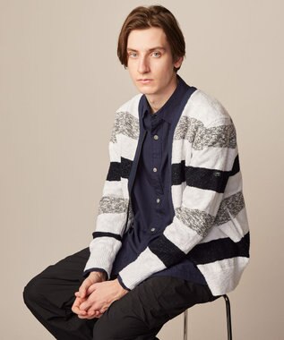 JOSEPH ABBOUD MOUNTAIN 【テーム ヤルヴィモチーフ・サスティナブル・オーガニック】オーガニックブロードシャツ ネイビー系