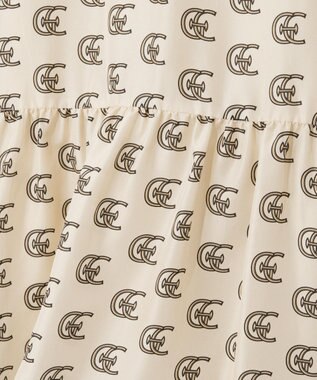 GRACE CONTINENTAL シルクモノグラムドレス ベージュ