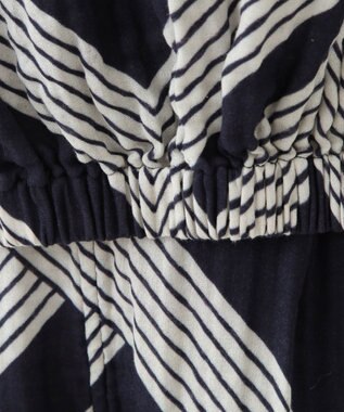 UCHINO クレープガーゼ ジオメトリックブラウス ダークブルー