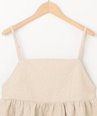 SHARE PARK LADIES 小花フクレジャガードキャミワンピース ライトグレー系