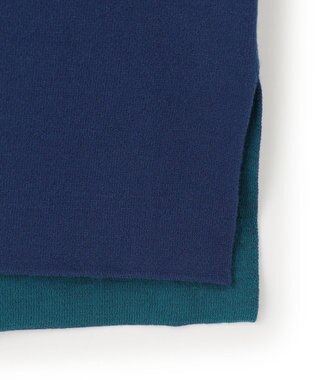 23区 L 【洗える】ダブルフェイスニット パーカー ブルー系