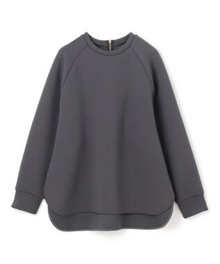 UNFILO L 【野呂佳代さん着用】BEAUTY FORM JERSEY バックZIPプルオーバー チャコール