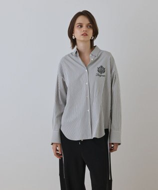 GRACE CONTINENTAL エンブレム刺繍シャツ ブラック