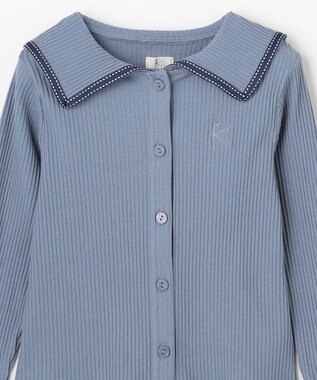 組曲 KIDS 【110-140㎝】 セーラーカラー リブトップス サックスブルー